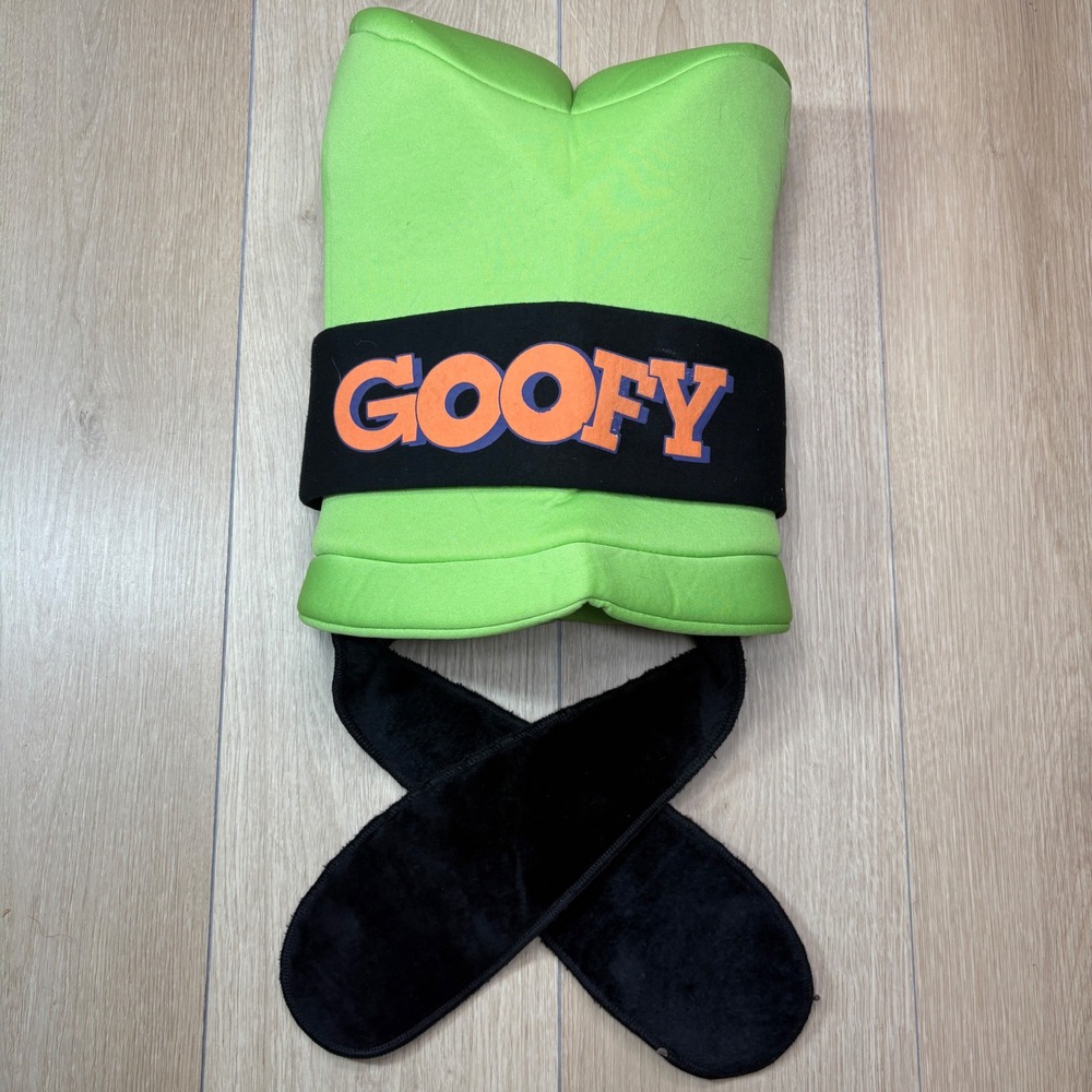 Disney Parks Goofy Plush Hat Green Tall Costume Cap with Long Black Ears Adult